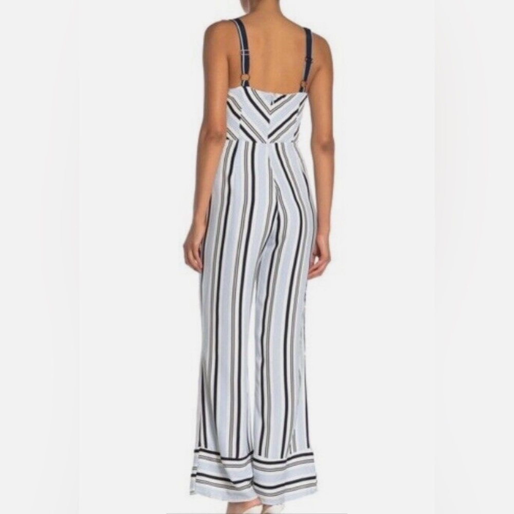 Adelyn Rae Nordstrom V Neck Striped Wide Leg Jumpsuit Woman XS Lined - Picture 2 of 11